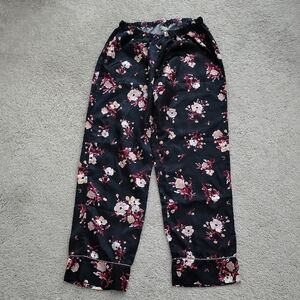 Thalia Sodi Black Floral Straight  Leg Pajama Pants